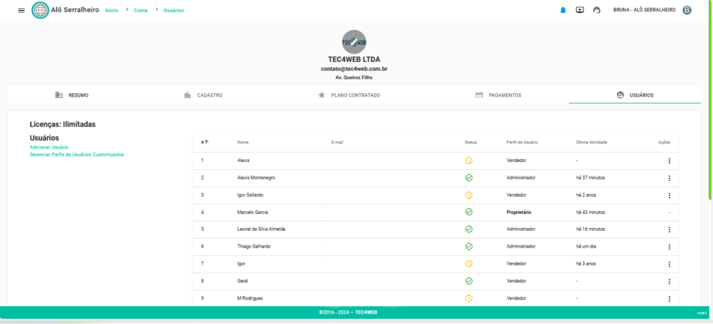 Imagem do Modulo de Multiusuarios